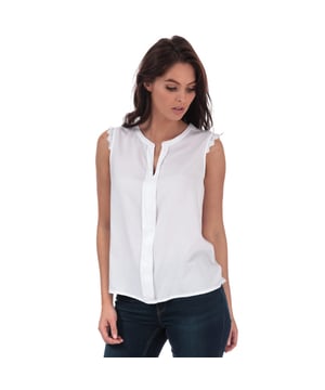 Only Kimmi top met kanten boord voor dames, wit
