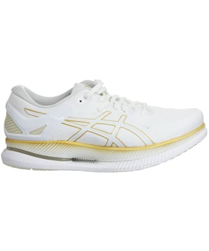 The ASICS MetaRide Men's Running Trainers are a pinnacle of innovation in the world of running shoes, designed to provide exceptional comfort, energy efficiency, and performance for male runners. These trainers showcase cutting-edge technology and thoughtful design to enhance your running experience. Here's an in-depth look at the key features of the ASICS MetaRide Men's Running Trainers:

Key Features:

 Guidesole Technology:  The standout feature of the MetaRide trainers is the innovative Guidesole technology. This rocker sole design helps reduce ankle flexion, leading to a more efficient running gait. It encourages smoother transitions from heel to toe, conserving energy and reducing fatigue during long runs.

 FlyteFoam Propel Midsole:  The FlyteFoam Propel midsole provides lightweight and responsive cushioning, offering both comfort and durability. It reduces the overall weight of the shoe while maintaining a high level of energy return, helping you maintain speed and efficiency.

 Gel Cushioning Technology:  These trainers feature Gel cushioning in the rearfoot to absorb shock upon impact, reducing the risk of impact-related injuries during your runs.

 AHAR Rubber Outsole:  The ASICS High Abrasion Rubber (AHAR) outsole offers excellent traction and durability, ensuring stability and grip on various surfaces.

 Seamless Construction:  The trainers have a seamless construction to minimize friction and reduce the risk of irritation or blisters, even during longer runs.

 Breathable Upper:  The upper of the shoe is constructed from a breathable mesh material that keeps your feet cool and well-ventilated during runs. This helps prevent discomfort and blisters.

 OrthoLite X-40 Sockliner:  The OrthoLite X-40 sockliner enhances cushioning, moisture management, and breathability. It can be removed if you prefer to use custom orthotics.

 MetaClutch Technology:  The MetaClutch technology offers an external heel counter that enhances heel support and ensures a secure fit, reducing the risk of heel slippage.

 Reflective Details:  Safety is paramount, especially for running in low-light conditions. Reflective elements on the shoe increase visibility during dawn or dusk runs, enhancing your safety on the road.

 Stylish Design:  The MetaRide trainers feature a modern and sleek design that combines performance and style, allowing you to run with confidence and look great doing it.

 ASICS Quality:  ASICS is known for its commitment to quality and innovation in running footwear, and the MetaRide Men's Running Trainers maintain this reputation by providing exceptional performance for male runners.

The ASICS MetaRide Men's Running Trainers are an excellent choice for male runners who are dedicated to optimizing their running experience and performance. Whether you're training for a marathon, tackling long-distance runs, or simply looking for high-quality running shoes, these trainers offer the perfect combination of technology, comfort, and style to help you achieve your running goals. With their advanced features and responsive cushioning, you'll be well-equipped to enjoy efficient and comfortable runs.