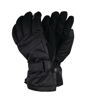 Polyester met waterdichte en ademende Ared 5000 binnenkant Waterafstotende afwerking Hoge loft polyester vulling Warme voering van scrim Synthetische nubuck-duim Getextureerde handpalm Elastische pols Verstelbare manchetten Veilige clipbevestiging Schokkoord en wissel polsverstelling onder.