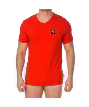 Bikkembergs short sleeve t-shirt.
 Red color
 V-neck with ribbed finish.
 Fabric label personalized by the brand, on the upper side.
 Comfortable and breathable fabric.
 Seams seen in tone.

 Composition: 95% Cotton, 5% Elastane

 Care:
 -Wash at max temperature. 40ºC.
 -Do not use bleach.
 -Supports dry cleaning.
 -Allows you to use dryer.
 -Iron at max temperature. 130ºC.
 Composition: 95% Cotton, 5% Elastane
 Care:
Care:
 -Wash at max temperature. 40ºC.
 -Do not use bleach.
 -Supports dry cleaning.
 -Allows you to use a dryer.
 -Iron at max temperature. 130ºC.