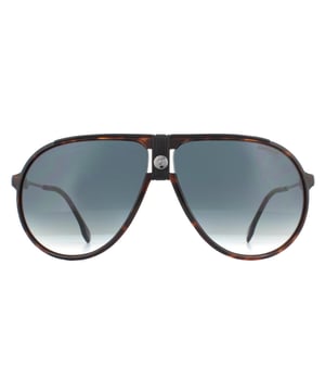 Las gafas de sol Carrera 1034/s 086 9k Havana Green Gradient son un atrevido estilo aviador con un distintivo puente nasal doble y lujosos detalles de piel acentuados con el icónico logotipo C. Los aros de plástico se combinan con esbeltas puertas metálicas con el distintivo logotipo Carrera, lo que las hace reconocibles al instante.