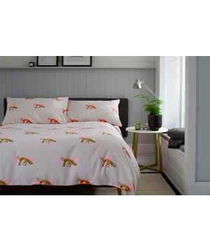 The Lyndon Company Fox Double Duvet Set Double Size Orange  - 200x200cm - 100% Cotton