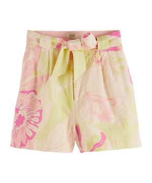 Color: Multicolor, Vondelfield Blossom Especificaciones: Pantalones cortos de mezcla de lino con estampado floral de cintura alta y longitud media. Bolsillos en los laterales y en la espalda. Cinturón en cintura y cierre de cremallera y botón. Ajuste: Regular
