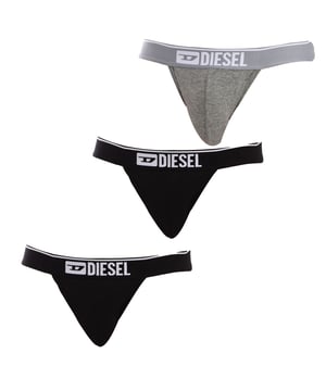 Pack-3 Jockstrap Diesel.
 Wide rubber waistband.
 Embroidery of the brand name.
 Front with contoured pouch.
 Elastic straps at the back.
 Breathable fabric.
 Seams seen in tone.
 Composition: 95% Cotton, 5% Elastane
 Care:
Wash at maximum temperature 30º.
 Iron at low temperature.
 Do not use bleach.
 Do not use dryer.
 Do not dry clean.
