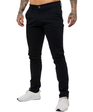 Enzo Mens Designer Skinny Stretch Chinos. Coupe slim stretch. 2 poches avant, 2 poches arrière. Braguette zippée