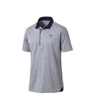 Puma Diamond Jaquard Grey/Navy Performance Fit Herren Golf Polo Shirt 576125 01