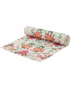 Transform your dining experience with the Claudia Indoor/Outdoor Table Runners, an exquisite blend of nature and refinement. Designed for those who cherish the elegance of print and pattern, Claudia showcases a digitally printed, hand-painted floral design that intertwines to create a vibrant tapestry. Its lightweight, foldable design ensures effortless transport, while the water-resistant, UV-resistant, and machine washable fabric promises enduring beauty, whether indoors or in the garden. A blue heritage striped trim adds a touch of classic sophistication, making Claudia the ideal choice for adding organic charm to any setting, all while reflecting your appreciation for the natural world. Size: 180 cm x 35 cm