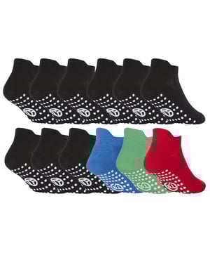 If you're looking for the perfect pair of sport socks for your kids, look no further. These Trainer Socks are built with their comfort in mind, and they're ideal for all types of indoor and outdoor sporting activities. These kids trainer liner socks are designed to be worn under their trainers to keep them fresh and comfortable. The lightweight fabric is made from Cotton rich fibres and is soft and breathable. These trainer low cut socks are ideal sport socks and perfect indoor activities such as jumping or gymnastics as well as outdoor sports games as well. They come with breathable ventilation mesh panels that ensure that feet will stay comfortable and dry throughout the day, while the non-slip grippers offer extra grip to make sure your feet don’t slip around in or out of their trainers. They're made from lightweight fabric with mesh arch support design to give your kids feet the ultimate support they need. These socks also benefit from a heel tab to ensure they stay up all day no matter what sport they’re doing. These trainer socks come in 12 pairs, are made from 65% Cotton, 30% Polyester, 5% Elastane and come in 4 Kids Sizes: 2-3 Years, 4-6 Years, 7-10 Years, 11-14 Years. They are safely Machine Washable..