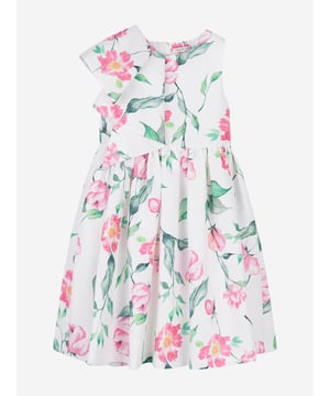 Mama Luma's sophisticated portfolio takes inspiration from a bygone era. This girls floral print dress is reflective of the Californian label's impeccable craftsmanship and precision of beauty. Crafted in beautiful high quality material via a floral pleated pattern effect, enlarged folded frill on one shoulder and peplum hem. She will embody unparalleled confidence.‚ Crew Neck ‚ Zip Fastening ‚ 100% Polyester