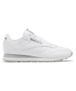 The Reebok Classic Men's White Trainers are a timeless and versatile choice for men's casual footwear. Reebok's Classic series is renowned for its retro design and comfort. Here's a description of the key features:

 White Design:  These trainers come in a clean and versatile white color, offering a fresh and classic look that's easy to pair with a wide range of casual outfits and styles.

 Leather Upper:  The upper is typically made of soft and durable leather, providing a polished appearance and a comfortable fit. Leather is a traditional choice for Reebok's Classic series.

 Low-Top Silhouette:  These trainers have a low-top design, providing freedom of movement and a timeless look that's suitable for various casual occasions.

 Lace-Up Closure:  The trainers feature a lace-up closure, allowing for a secure and adjustable fit. The laces ensure that the shoes stay snug on your feet during everyday wear.

 Padded Collar and Tongue:  The trainers typically have a padded collar and tongue, enhancing comfort and providing cushioning around the ankle area.

 Die-Cut EVA Midsole:  The die-cut EVA (ethylene-vinyl acetate) midsole offers lightweight cushioning, ensuring a comfortable underfoot experience.

 Cushioned Insole:  Many Reebok trainers, including the Classic series, come with a cushioned insole that provides additional comfort and support for your feet.

 Durable Rubber Outsole:  The rubber outsole is designed for good traction and longevity, ensuring stability and grip on various surfaces.

 Reebok Branding:  Reebok's classic logo and branding elements are often featured on these trainers, adding authenticity and a sporty touch to the design.