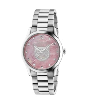 Model: YA1264166EAN: 731903484917Movement: Battery Operated QuartzBracelet color: SilverWaterproofing: 50 Meters - 165 FeetDial Color: PinkBracelet material: Stainless SteelDial diameter: 38 mmGender: UnisexDisplay: AnalogStyle: CasualFeatures: Hour, Minute, SecondGlass type: Scratch Resistant SapphireShape: RoundCase color: Silver