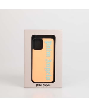 Palm Angels Classic Logo iPhone 12 Mini Case in orange fluo green.- Palm Angels logo printed in fluo green at front.- Two-tone design.- iPhone 12 Pro Mini Compatible.- Presented in branded gift box.- 40% Acrylic  40% Polyvinylchloride  20% Polyurethane.- Ref: PMPA0290016671