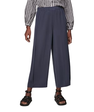 Slip into effortless elegance with our Wide Leg Trousers, perfect for everyday sophistication. Their relaxed navy hue and breezy silhouette make them a versatile choice for work or casual outings.