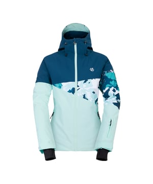 Filling: Recycled. Lining: Recycled Polyester. Fabric: Stretch. Design: Colour Block, Leaf Print, Logo. Fabric Technology: ARED 30/30, Breathable, Durable, DWR Finish, High Warmth, PFC Free, PFOA Free, PFOS Free, Water Repellent, Waterproof. Cuff: Adjustable. Sleeve-Type: Articulated, Long-Sleeved. Chin Guard, Gel Grip, Goggle Wipe, Inner Zip Guard, Integrated Snowskirt, Padded, Scrim Back Panel, Taped Seams. Neckline: Hooded. Hood Features: Grown On Hood, Toggle Adjuster. Pockets: Ski Pass Pocket, 2 Side Pockets, Zip, Stow Pocket. Fastening: Full Zip. 30000g/m²/24hrs. Waterproof Rating: 30000mm. Hem: Adjustable. 8 UK: 32 in. 10 UK: 34 in. 12 UK: 36 in. 14 UK: 38 in. 18 UK: 43 in.