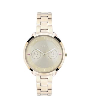 If you like to follow the latest trends in fashion and accessories, buy Furla Woman Watch R4253102508 (35 mm) at the best price. Gender: Female Movement Type: Quartz Case diameter: 35 mm Dial color: Gold Bracelet Material: Steel Case material: steel Glass: Mineral Type: Buckle Waterproof: 5 ATM Includes case brand
