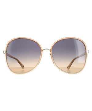 Las gafas de sol Chloe Butterfly Ladies Orange Crystal Blue Gradient Ch0030s Franky son un elegante estilo mariposa fabricado en acetato ligero. El logotipo de Chloe luce en las finas patillas para garantizar la autenticidad de la marca.