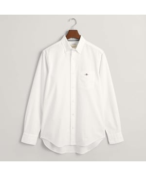 Crafted from durable cotton with a classic Oxford weave  this shirt features an '80s-inspired Archive Shield graphic embroidered at the chest pocket. Designed for a regular fit  it features a curved hem  adjustable cuffs and a contrast fabric at the inside collar stand. Detailed with a button-down collar and our signature locker loop at the back  this shirt is a preppy essential for any business-casual wardrobe.