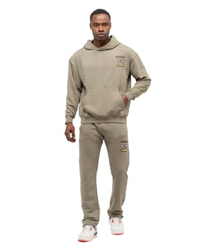Tom Barron Herren-Trainingsanzug-Set mit besticktem Abzeichen, Oversize