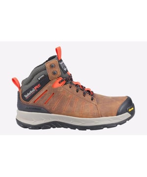 This sturdy men's work hiker from Timberland Pro is designed with Vibram rubber outsoles for stability and traction, and it also features waterproof protection from the in-built membrane.
- Leather upper
- Composite safety toe
- Waterproof membrane
- Secure lace fastening
- Puncture-resistant plate
- Anti-fatigue technology for shock absorption and energy return