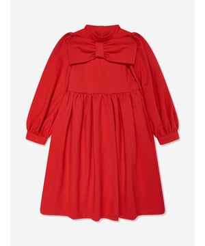 Mama Luma explore fairy-tale abstracts through their intricate attention to detail and preference for handcrafted designs. This girls red dress is made in beautiful high quality material with large, exaggerated balloon sleeves featuring an enlarged bow and tiered waist. She will embody the Californian label's passion for inspiring new generations. ‚ Round Neck ‚ Handmade‚ Cuffs‚ Zip Fastening ‚ Cotton Lining