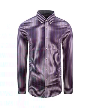 Tommy Hilfiger Slim Fit Oxford-Hemd, gestreift, Marineblau, Herrenoberteil 08878A0764 513
