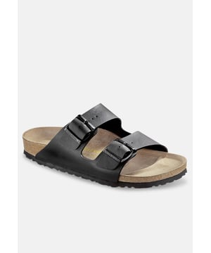 Spezifikationen: Hausschuhe mit Riemen, ausgestattet mit individuell verstellbaren, farblich abgestimmten Metallschnallen, die den edlen Look der Sandale ergänzen, anatomisch geformtes Lederfußbett aus Kork und Latex. Obermaterial: Birko-Flor. Schnürung: Schnalle. Sohlentyp: Eva. Passform: schmal