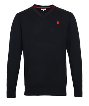 U.S. POLO ASSN. Fijn gebreide trui voor heren. Elegant en sportief tegelijk. Het merklogo is discreet maar duidelijk zichtbaar.