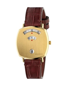 Manufacturer Product Number: YA157405 Category: Watches Brand: GUCCI Water Resistant: 30 Meters Recipient: Unisex Movement: Quartz Case Material: Stainless Steel & PVD Yellow Gold Dial Colour: White Strap Material: Alligator Diameter: 35mm Brand Collections: Grip