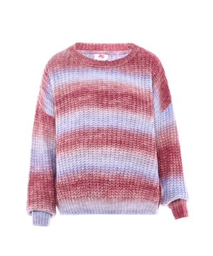 Grof gebreid en gemaakt van zachte garens, overtuigt deze myMo damestrui door zijn frisse, gedegradeerde kleurverlopen. De losse pasvorm eindigt in geribde manchetten.  Pullover trui