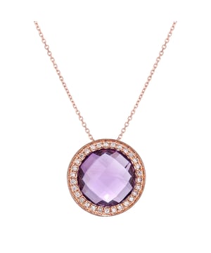 9K (375) Rose Gold: 1.6gr; # Diamond: 0.1ct; # Amethyst: 3.2ct