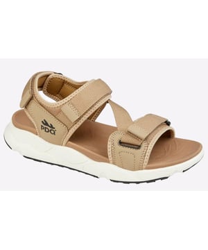 Comfort, style, and practical wear meet in these PDQ Explorer men's sports sandals, boasting a triple touch-fastening closure for a secure and personalised fit, a padded neoprene lining, and a durable outsole.- Comfortable webbed textile upper
- Triple touch-fastening closure for a secure fit
- Padded neoprene lining
- Supportive footbed contouring
- Phylon/Rubber Sole