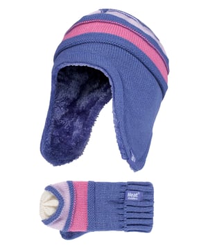 Are you starting to sense that it is getting chilly outside? If you are on the search for winter accessories for the whole family then you can be assured to put your trust in Heat Holders to keep you toasty and warm. This girls hat and mitten set is a great option if you are looking for warmth and style in the same package. The hat has a soft fleece inner to help hold the warm air close to your head, with additional ear flaps that are designed to keep ears warm as well so you’ll be sure that this hat will keep the whole head warm. The mittens have the same fleece inner keeping warm air trapped close to the hands. Both the hat and gloves are imprinted with funky styles, so your kids can keep warm and jazzy at the same time! This hat and mitten set is suitable for girls aged 3-6 years with two style options to choose between. They are designed with heat weaver thermal technologies with acrylic and polyester and they are machine washable.