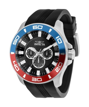 El Invicta 35740 tiene una caja de acero inoxidable de 50 millimetros con una esfera negro.
Esta modelo funciona con un movimiento de Cuarzo preciso.
Resistencia a la presión de aqua de 10 bares.
Este modelo es parte de la colección Invicta Pro Diver.

2 años de garantía Invicta.
