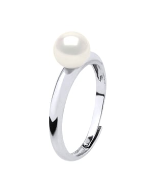 Anillo Rush Genuine Freewater Pearl Round 6-7 mm - Calidad AAAA + - Colori Natural White - Ajustable del tamaño 48 al tamaño 62 - 925 milésimas Rodium - 2 años Garantía contra los defectos de fabricación en su caso con -livrée un certificado de autenticidad y un internacional y un internacional Garantía: todas nuestras joyas están hechas en Francia.