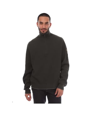 Heren Belstaff Pima Cotton Cole Quarter Zip Jumper in groen.- Lichtgewicht quarter zip trui met wafelsteek.- Kwartiersluiting met rits.- Gestructureerd streepdetail aan kraag en zoom.- Geborduurde Belstaff phoenix patch op linkermouw.- Ingenieuze naaddetails.- 100% Katoen.- Ref: 105318TLGRN