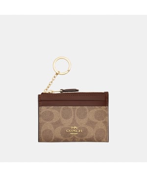 Mini ID Skinny in Signature Canvas, Two credit card slots
 ID window,  Length: 11.00 cm,  Width: 1.50 cm,  Height: 8.00 cm