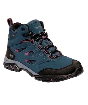 Wandelschoenen voor vrouwen gemaakt van Isotex waterdicht materiaal. Naad gesloten met interne membraan bootee liner. Hydropel waterbestendige technologie. Diepgewatteerde neopreen kraag en mesh tong. Rubberen teen- en hielbumpers. Nieuwe en verbeterde pasvorm met precieze hielgreep en royale teenruimte. EVA-comfort-voetbed. Stabiliserende schachttechnologie. Interne EVA-zak voor comfort onder de voeten en minder gewicht. Nieuwe rubberen buitenzool met zelfreinigende en schuine nokken voor voortstuwing, breek- en zelfreinigende eigenschappen. 15% Polyester, 85% Polyurathane.