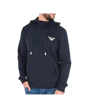 Sweat Emporio Armani Eagle Homme Blau Baumwolle. Authentisches Kleidungsstück der Marke Emporio Armani - Streetwear/Sportswear-Design von Emporio Armani - Emporio Armani für Herren Mode, perfekt für den Alltag - Sweat Emporio Armani in Blau lässt sich hervorragend mit dem Rest Ihrer Garderobe kombinieren - bequeme Baumwollmaterial - klassisch - Eagle -