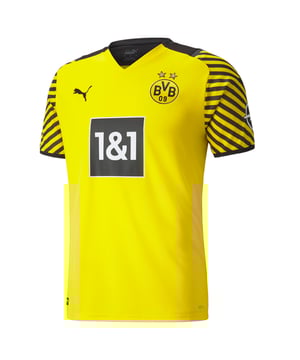 PUMA BVB Home Replik Kurzarm V-Ausschnitt gelbe Herren T-Shirt 759036 01