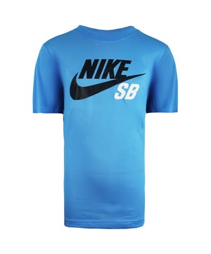 Nike Dri-Fit SB Skateboarding Logo Tee Blue Junior Short Sleeve Top 976604 466
