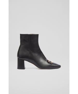 A chic leather ankle boot with a bit of detail, our new Novella boots can elevate the everyday when you need them too. Crafted in Spain from beautiful black smooth calf leather, they have an almond-shaped toe, a gold bar embellishment with LKB logo detail, an inside zip and a leather-wrapped 60mm block heel. Wear them with tailoring, dresses or jeans - Novella can do it all.