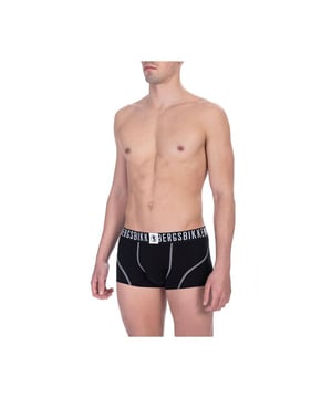 Black Cotton Underwear
  Trunk Bi-pack
  Suitable for Men
Material: 95% Cotton 5% Elastane