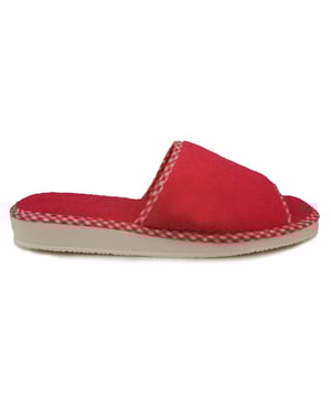 Zapatillas de estar en casa abiertas con detalles rombos