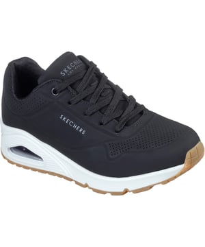 Classic air cushioned style meets updated comfort in the Stand on Air shoe. Smooth leather-textured synthetic upper in a lace up classic fashion sneaker with stitching and perforation accents.