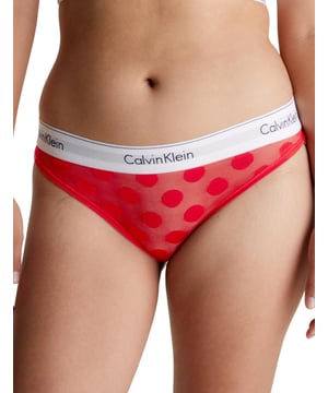 Enjoy the modern sophistication of Calvin Klein's Modern Cotton briefs. Created with a laser burnout technique for an all-over polka dot texture, these briefs offer a modern and fashionable style without compromising on comfort. The semi-sheer mesh with cheeky rear coverage is the perfect combination of seduction and sophistication. Designed with a low rise waist and Calvin Klein's signature elastic waistband, you can easily find the perfect fit. The matching coordinates available within the Calvin Klein Modern Cotton collection let you complete the look and enjoy a fashionable and confident style.

Calvin Klein logo stretch waistband
Polka dot print
Semi-sheer mesh
Cheeky rear coverage
Low-rise waist
Matching coordinates available
Country of origin: Sri Lanka
Composition: 87% Nylon | 13% Elastane
Listed in UK sizes