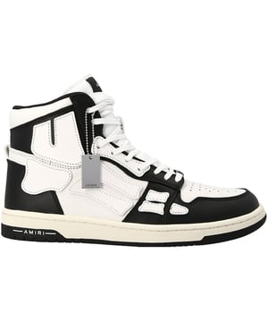 Amiri High Top Trainers, Leather Upper, Amiri Sneakers, Lace Fasten, Rubber Sole, 100% Leather, Black Shoes