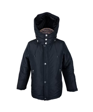 Chaqueta Aquascutum  
Color negro  
Capucha desmontable  
Diseño de 2 bolsillos  
Cierre frontal con botones y cremallera  
Fabricada en Italia  
Patrón tartán en el interior  
Para hombres
