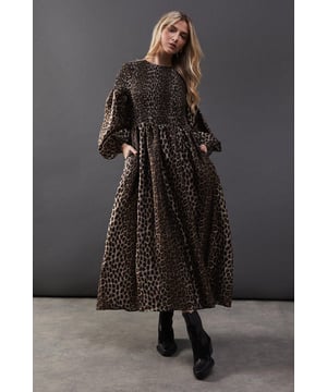 Textured Organza Shirred Midaxi Dress