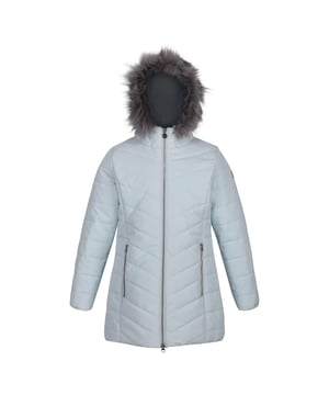 Materiaal: 100% polyester. Stof: Baffled, Micro Poplin. Ontwerp: Logo. Stoftechnologie: Isolerend, Thermo-Guard, Waterafstotend. Halslijn: Kapitein. Mouwtype: Met lange mouwen. Kenmerken van de kap: Kunstbontafwerking, gekweekt op de kap. Zakken: 2 onderste zakken, ritssluiting. Bevestiging: Tweewegrits.