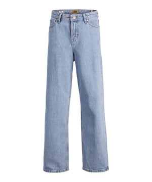 Tijdloos, ongecompliceerd en betrouwbaar: Deze jeans voor jongens is de perfecte keuze voor een casual en coole look. De baggy broek heeft wijde pijpen en een hoge tailleband. De jeans heeft 5 zakken en twee steekzakken, een muntzakje en twee achterzakken. De riemlussen maken de klassieke stijl compleet. De typische labelpatch op de achterkant van de tailleband rondt het ontwerp af.
